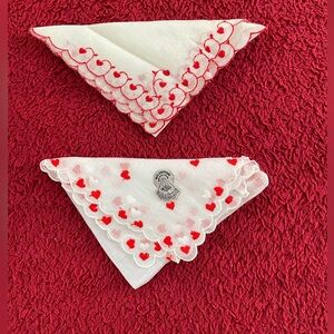 Vintage Hankie Red Hearts Desco (Swiss)